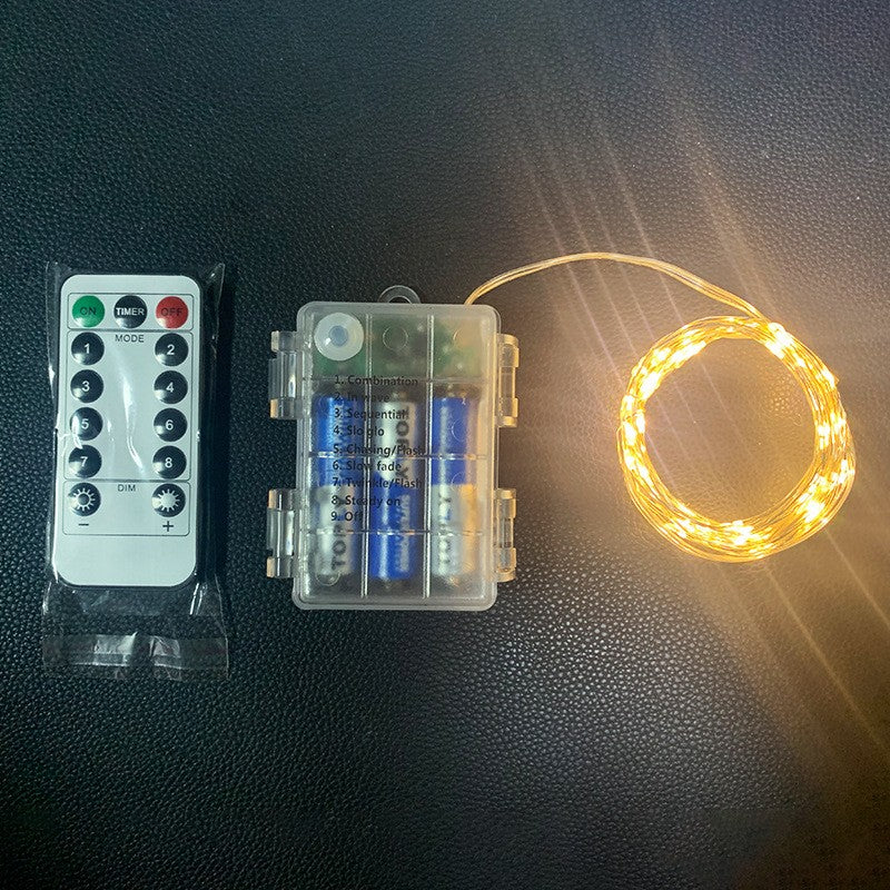 Instalatie Craciun, 10 Metri, 100 Led-Uri, Cu Baterii Si Telecomanda Cu 8 Functii