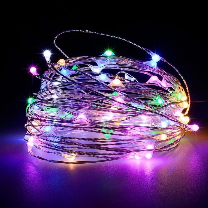 Instalatie Craciun, 10 Metri, 100 Led-Uri, Cu Baterii Si Telecomanda Cu 8 Functii