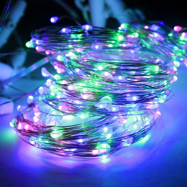 Instalatie Craciun, 10 Metri, 100 Led-Uri, Cu Baterii Si Telecomanda Cu 8 Functii
