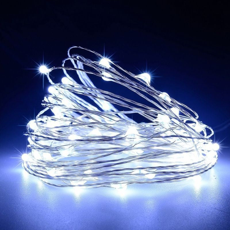 Instalatie Craciun, 10 Metri, 100 Led-Uri, Usb, Telecomanda Cu 8 Functii, Rece
