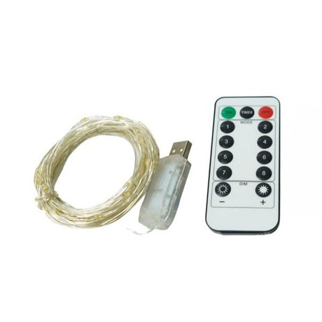 Instalatie Craciun, 10 metri, 100 LED-uri, USB, Telecomanda cu 8 functii, Multicolor, Vivimall - vivimall.ro