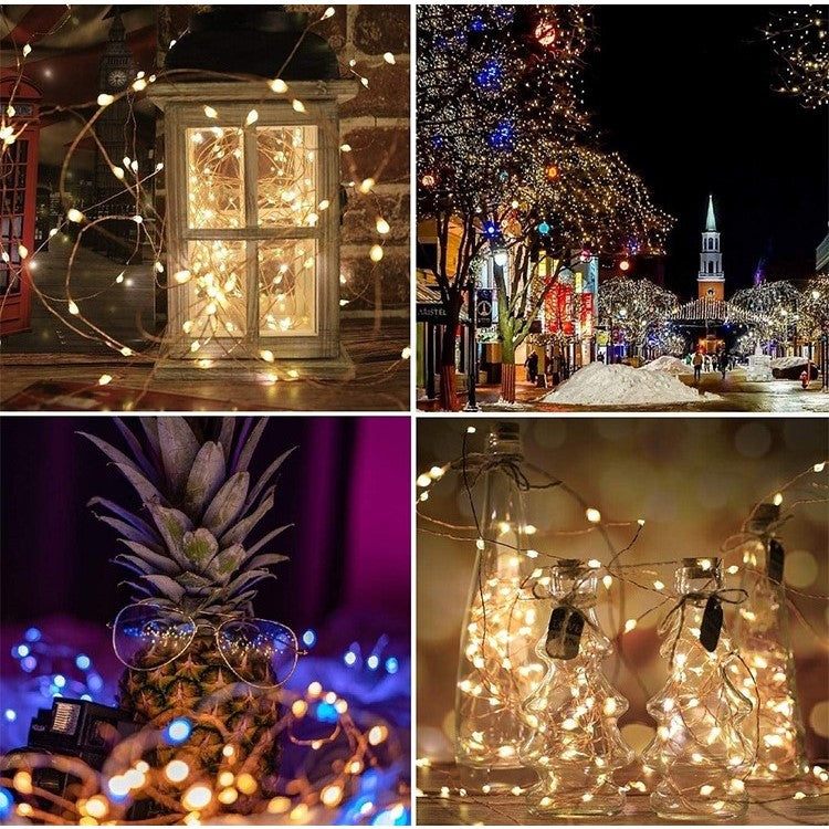 Instalatie Craciun, 100 Led-Uri, 12 Metri, Pentru Exterior Cu Incarcare Solara