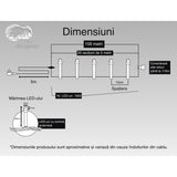 Instalatie Craciun, 100 M, 1000 Led-Uri,Liniara, Albastru, 8 Jocuri De Lumini, Transformator, Interconectabila, Prelungitor 5 M Inclus, Fir