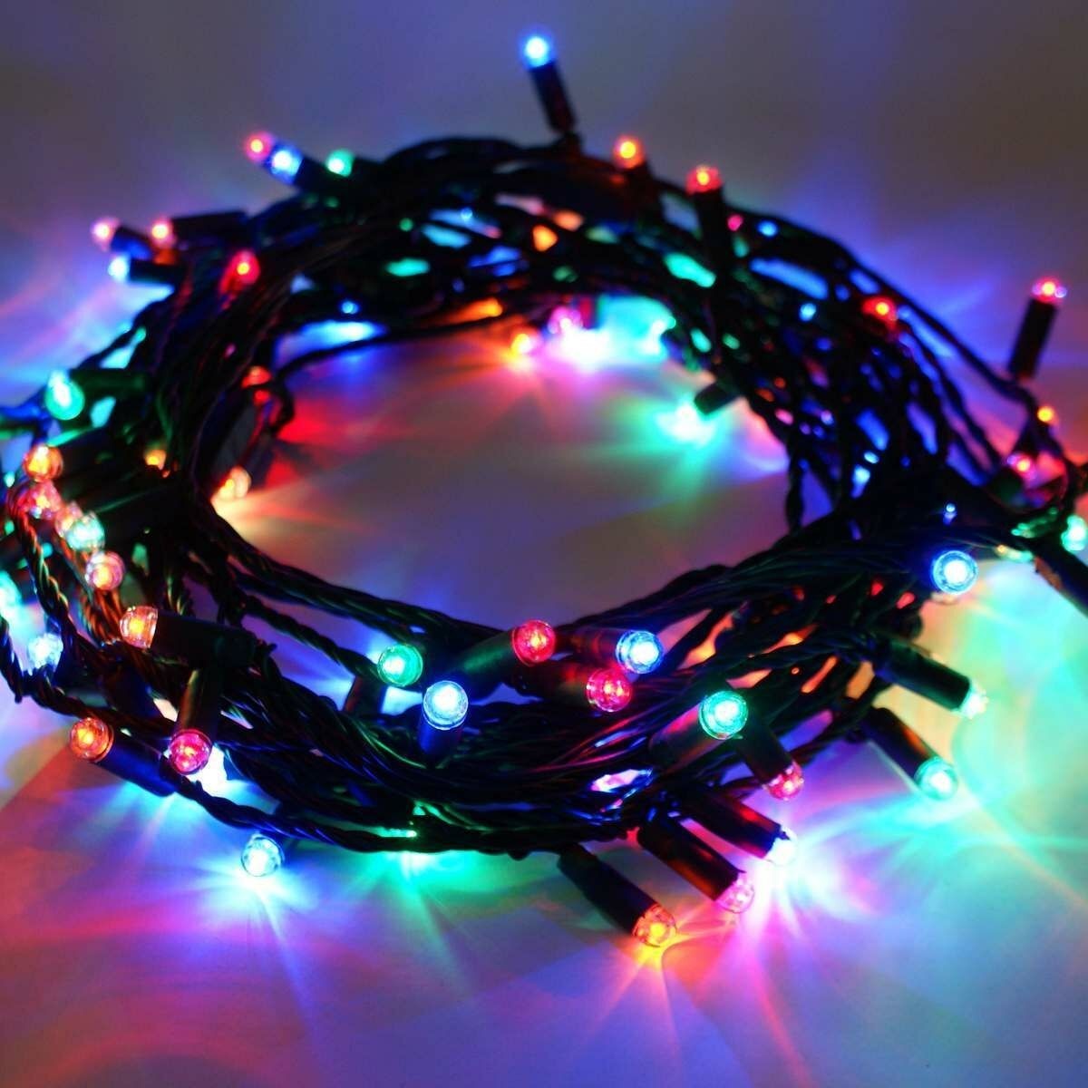 Instalatie Craciun, 100 M, 1000 Led-Uri,Liniara, 8 Jocuri De Lumini, Transformator, Interconectabila, Prelungitor 3 M Inclus, Fir Verde