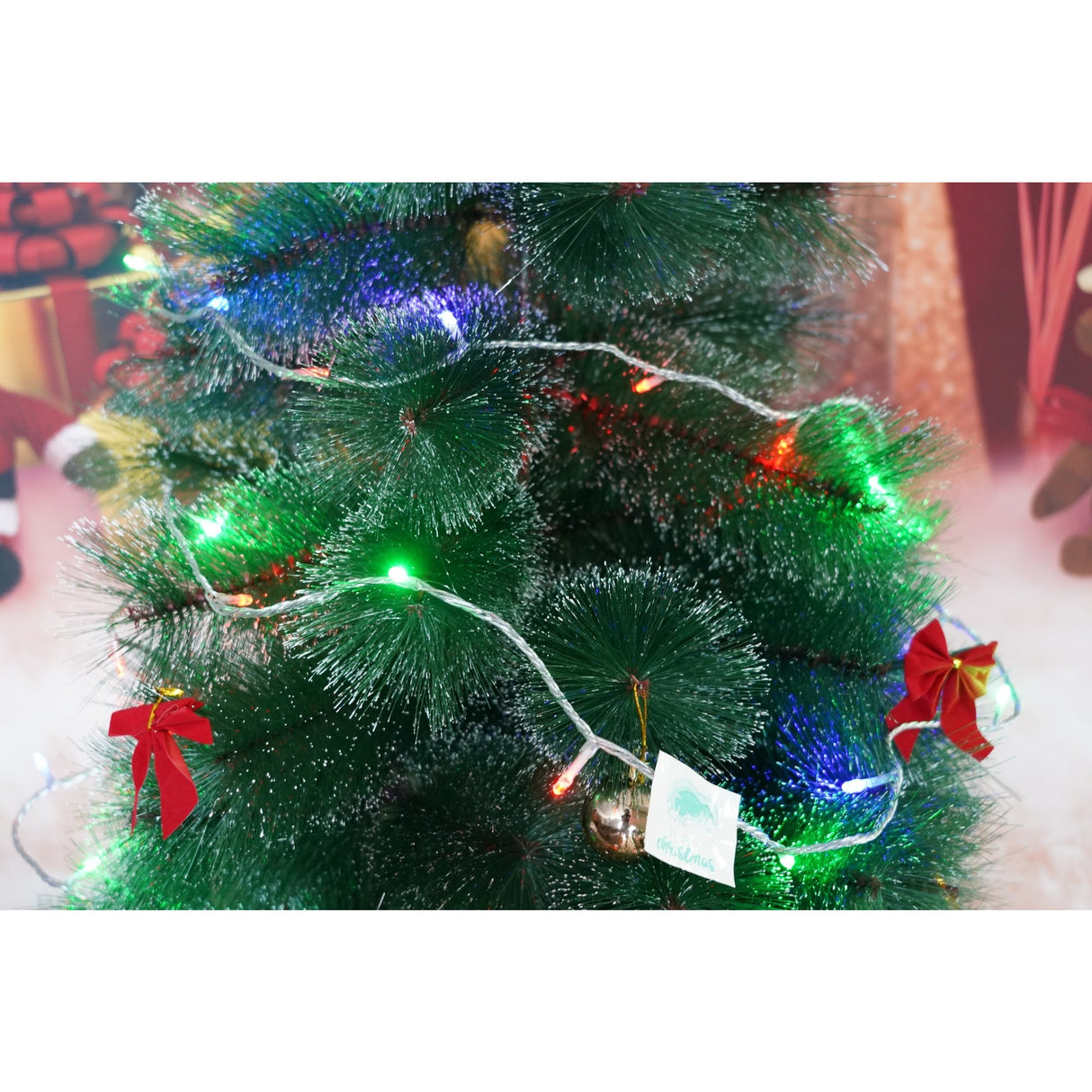 Instalatie Craciun, 110 m, 1100 Led-uri ,Liniara, Rosu/Albastru/Rosu/Verde, Flash, Transformator cu telecomanda, Interconectabila, Prelungitor 3 m inclus, Fir Verde, Flippy - vivimall.ro