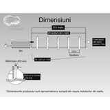 Instalatie Craciun, 115 M, 1150 Led-Uri,Liniara, Alb Rece, 8 Jocuri De Lumini, Transformator, Interconectabila, Prelungitor 3 M Inclus, Fir