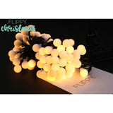 Instalatie Craciun, 12 metri, 100 de LED-uri cu ornament tip Bulb, 8 jocuri de lumini, alb cald, cu energie solara, liniar, interior/exterior, Vivimall - vivimall.ro