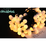 Instalatie Craciun, 12 metri, 100 de LED-uri cu ornament tip Bulb, 8 jocuri de lumini, alb cald, cu energie solara, liniar, interior/exterior, Vivimall - vivimall.ro