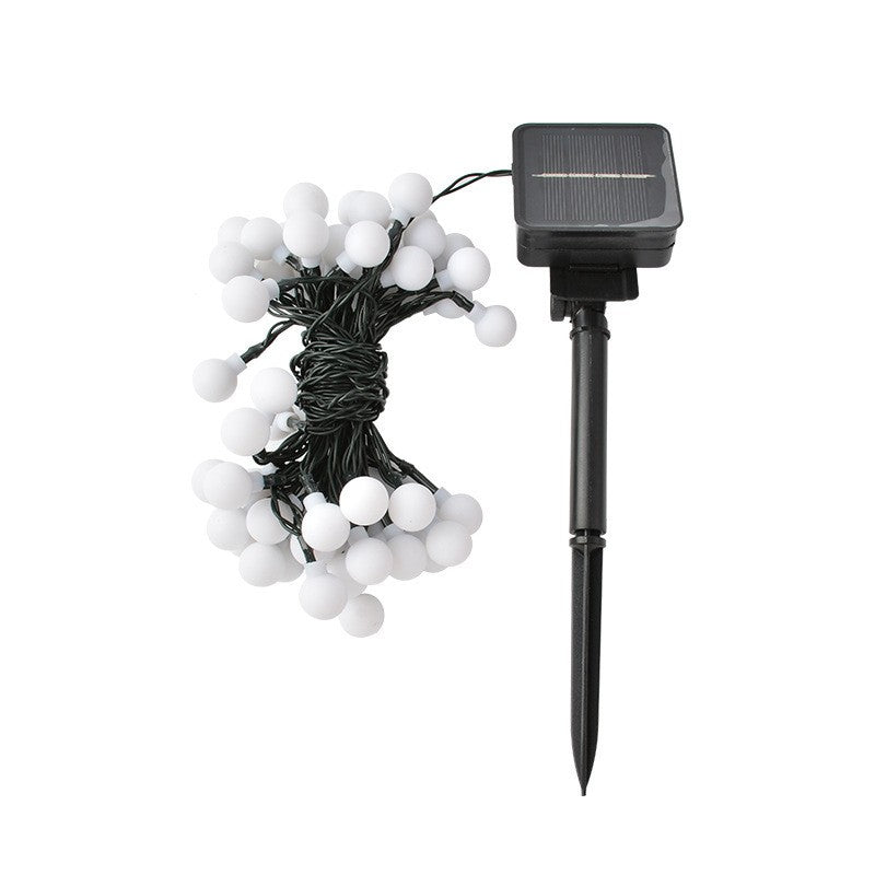 Instalatie Craciun, 12 Metri, 100 De Led-Uri Cu Ornament Tip Bulb, 8 Jocuri De Lumini Rece, Cu Energie Solara, Liniar, Interior/Exterior