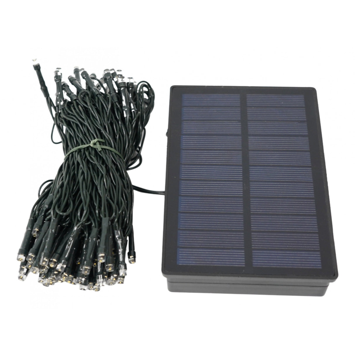 Instalatie Craciun, 12 metri, 100 de LED-uri, alb cald, cu energie solara, fir de cupru, liniar, interior/exterior, Vivimall - vivimall.ro