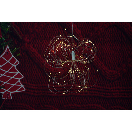 Instalatie Craciun, 120 LED-uri, alb cald, telecomanda 8 functii, cu baterii, explozie fireworks, fir cupru, interior/exterior, Vivimall - vivimall.ro