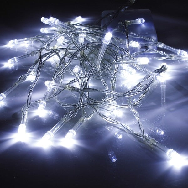 Instalatie Craciun, 120 M, 2880 Led-Uri,Franjuri, Alb Rece, Flash, Alimentator, Interconectabila, Prelungitor 6.5 M Inclus, Fir Cauciucat, 220V