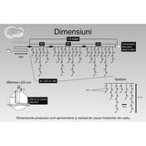 Instalatie Craciun, 13 M, 382 Led-Uri,Franjuri, Alb Cald, Flash, Transformator, Interconectabila, Prelungitor 5 M Inclus, Fir