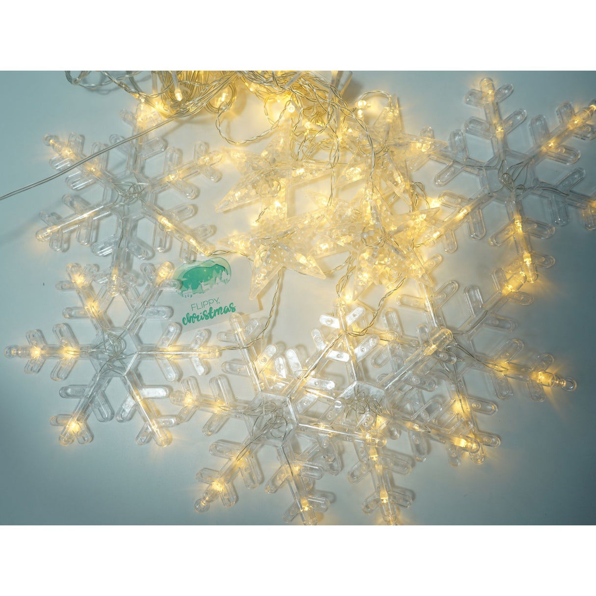 Instalatie Craciun, 138 Led-Uri, Tip Perdea, Cu Fulgi De Nea, -Cald, 2.5 M, Interior/Exterior