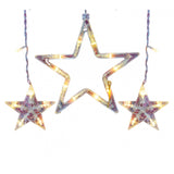 Instalatie Craciun, 138 LED-uri, tip perdea, cu stelute, alb-cald, 2.5 m, interior/exterior, Vivimall - vivimall.ro