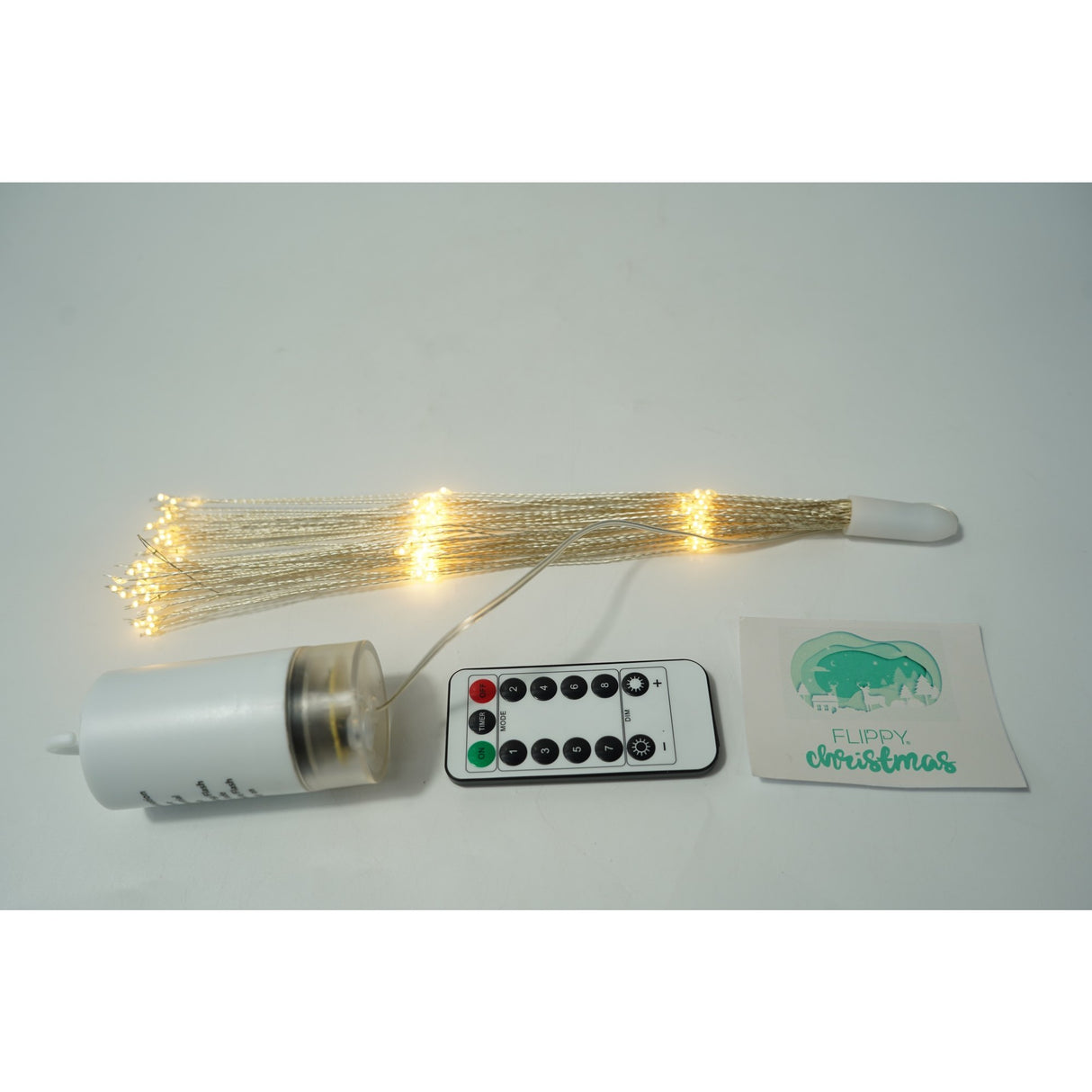 Instalatie Craciun, 180 LED-uri, alb cald, telecomanda 8 functii, cu baterii, explozie fireworks, fir cupru, interior/exterior, Vivimall - vivimall.ro