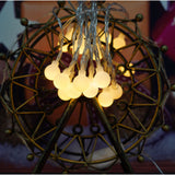 Instalatie Craciun, .3 m, 20 de LED-uri, alb-cald, model cu bilute, liniara, cu baterie, interior/exterior, Vivimall - vivimall.ro