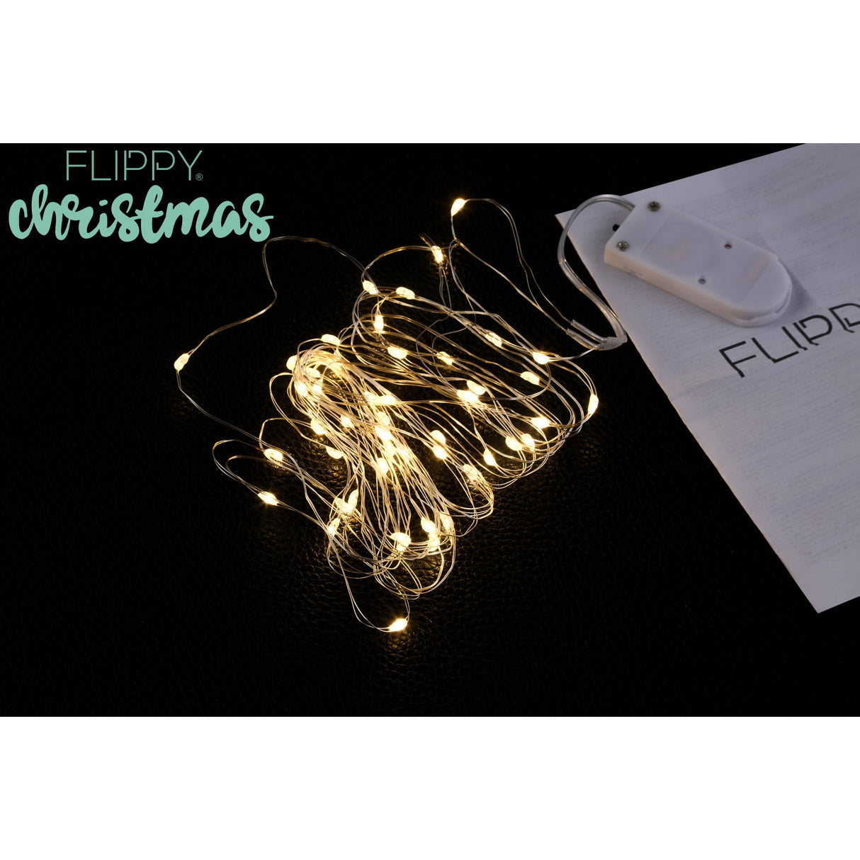 Instalatie Craciun, Liniara, 2 m, Baterii, 20 LED-uri, Alb Cald, Fir Cupru, Interior/Exterior, Flippy - vivimall.ro