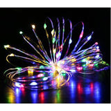 Instalatie Craciun, 2 metri, 20 LED-uri, Multicolor, cu baterii, fir cupru, liniar, interior/exterior, Flippy - vivimall.ro