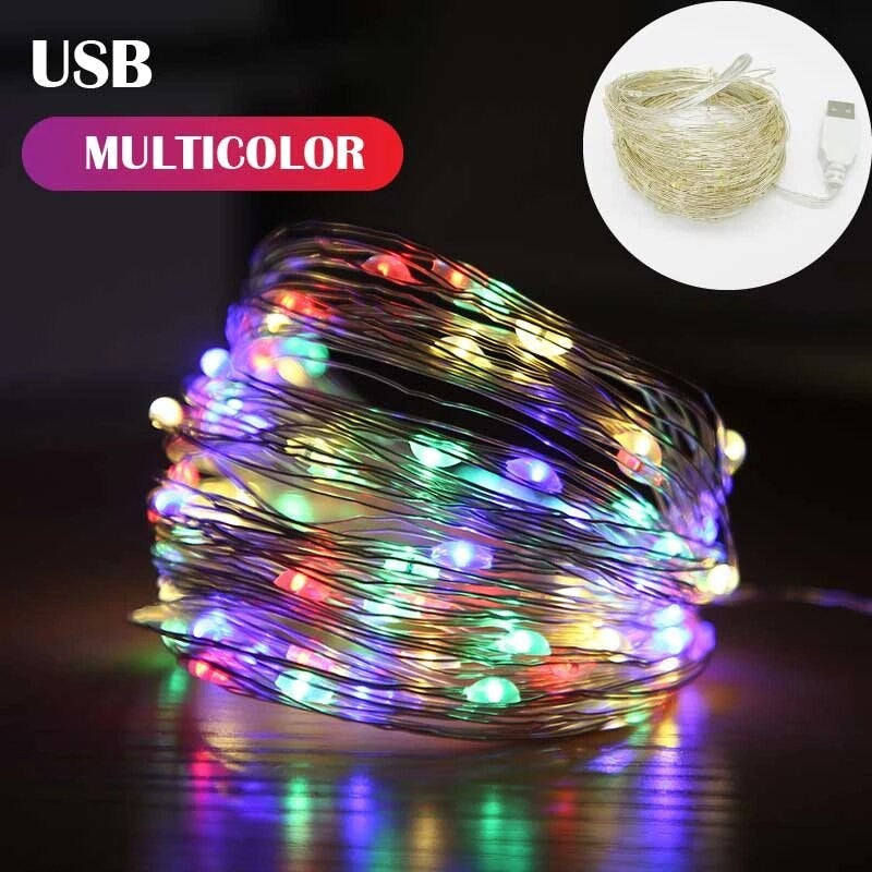 Instalatie Craciun, 2 Metri, 20 Led-Uri, Telecomanda 8 Functii, Usb, Fir Cupru, Liniar, Interior/Exterior