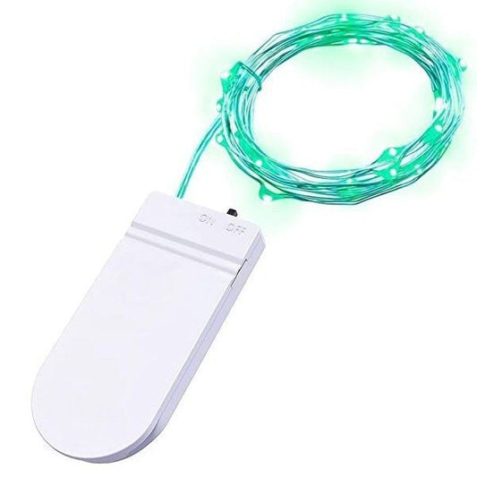 Instalatie Craciun, 2 metri, 20 LED-uri, Verde, cu baterii, fir cupru, liniar, interior/exterior, Vivimall - vivimall.ro