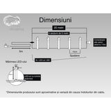 Instalatie Craciun, 20 M, 200 Led-Uri,Liniara, Alb Cald, 8 Jocuri De Lumini, Transformator, Interconectabila, Prelungitor 5 M Inclus, Fir