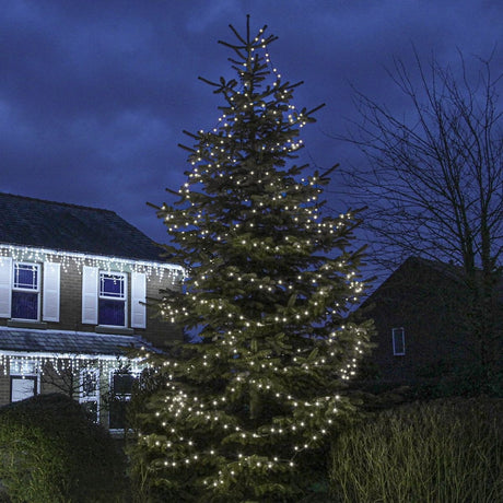 Instalatie Craciun, 20 m, 200 Led-uri ,Liniara, Alb rece, 8 jocuri de lumini, Transformator cu telecomanda, Interconectabila, Prelungitor 3 m inclus, Fir Transparent, Vivimall - vivimall.ro