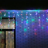 Instalatie Craciun, 20 M, 572 Led-Uri, Franjuri, 2 Culori/Led, Rosu-Verde/Rosu-, Flash, Transformator, Interconectabila, Prelungitor 3 M Inclus, Fir Negru
