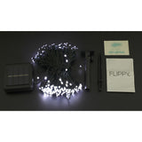 Instalatie Craciun, 20 metri, 200 de LED-uri, Alb Rece, cu energie solara, fir de cupru, liniar, interior/exterior, Vivimall - vivimall.ro