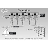 Instalatie Craciun, 25 m, 715 Led-uri ,Franjuri, Rosu / Verde/ Albastru, Flash, Transformator cu telecomanda, Interconectabila, Prelungitor 3 m inclus, Fir Negru, Flippy - vivimall.ro