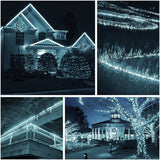 Instalatie Craciun, 26 M, 624 Led-Uri, Furtun Luminos, Rece, Transformator, 8 Jocuri De Lumini, Sectionabila, 220 V
