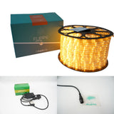 Instalatie Craciun, 28 m, 672 Led-uri ,Furtun Luminos, Alb cald, 8 jocuri de lumini, Transformator, Sectionabila, 220 V, Vivimall - vivimall.ro