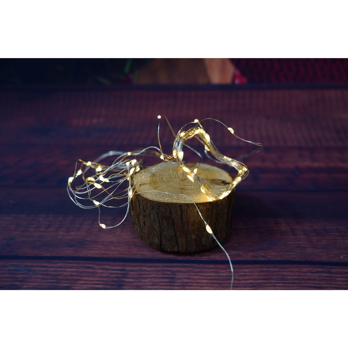 Instalatie Craciun, Liniara, 3 m, Baterii, 30 LED-uri, Alb Cald, Fir Cupru, Interior/Exterior, Vivimall - vivimall.ro