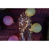 Instalatie Craciun, Liniara, 3 metri, Baterii, 30 LED-uri, Alb Cald, Fir Cupru, Interior/Exterior, Vivimall - vivimall.ro