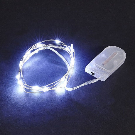 Instalatie Craciun, 3 metri, 30 LED-uri, Alb Rece, cu baterii, fir cupru, liniar, interior/exterior, Vivimall - vivimall.ro