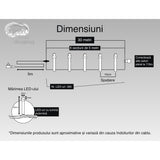 Instalatie Craciun, 30 M, 300 Led-Uri,Liniara, Alb Cald, 8 Jocuri De Lumini, Transformator, Interconectabila, Prelungitor 5 M Inclus, Fir