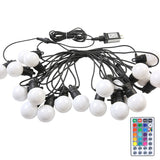 Instalatie Craciun, 5 Metri, 15 Becuri Led Rotunde, Pentru Exterior Cu Incarcare La Sursa De Curent Si Telecomanda Cu 8 Functii