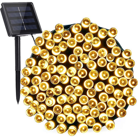 Instalatie Craciun 32 Metri, 300 De Led-Uri, Cu Energie Solara, Fir De Cupru, Liniar, Interior/Exterior