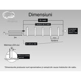 Instalatie Craciun, 35 m, 350 Led-uri ,Liniara, Albastru, 8 jocuri de lumini, Transformator cu telecomanda, Interconectabila, Prelungitor 3 m inclus, Fir Transparent, Vivimall - vivimall.ro
