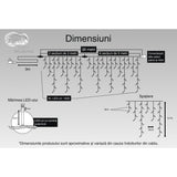 Instalatie Craciun, 36 M, 1050 Led-Uri,Franjuri, Alb Cald, Flash, Transformator, Interconectabila, Prelungitor 3 M Inclus, Fir