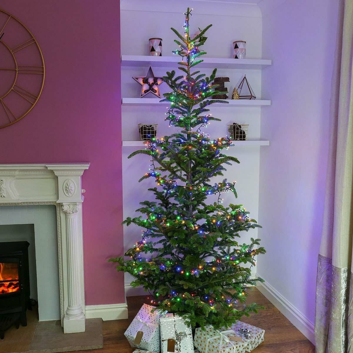 Instalatie Craciun, 45 m, 450 Led-uri ,Liniara, Rosu/Albastru/Rosu/Verde, Flash, Transformator, Interconectabila, Prelungitor 5 m inclus, Fir Verde, Flippy - vivimall.ro