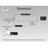 Instalatie Craciun, 5 M, 50 Led-Uri,Liniara, Alb Cald, 8 Jocuri De Lumini, Transformator, Interconectabila, Prelungitor 5 M Inclus, Fir