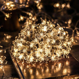 Instalatie Craciun, 5 Metri, 20 Becuri Led Tip Flori De Cires, Pentru Exterior Cu Incarcare Solara