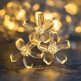 Instalatie Craciun, 5 Metri, 20 Becuri Led Tip Flori De Cires, Pentru Exterior Cu Incarcare Solara