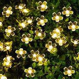 Instalatie Craciun, 5 Metri, 20 Becuri Led Tip Flori De Cires, Pentru Exterior Cu Incarcare Solara
