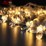 Instalatie Craciun, 5 Metri, 20 Becuri Led Tip Flori De Cires, Pentru Exterior Cu Incarcare Solara