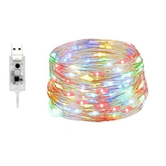 Instalatie Craciun, 5 Metri, 50 Led-Uri, Rgb, Sincronizare Muzica, Telecomanda 12 De Functii, Usb, Fir Cupru, Liniar, Interior/Exterior