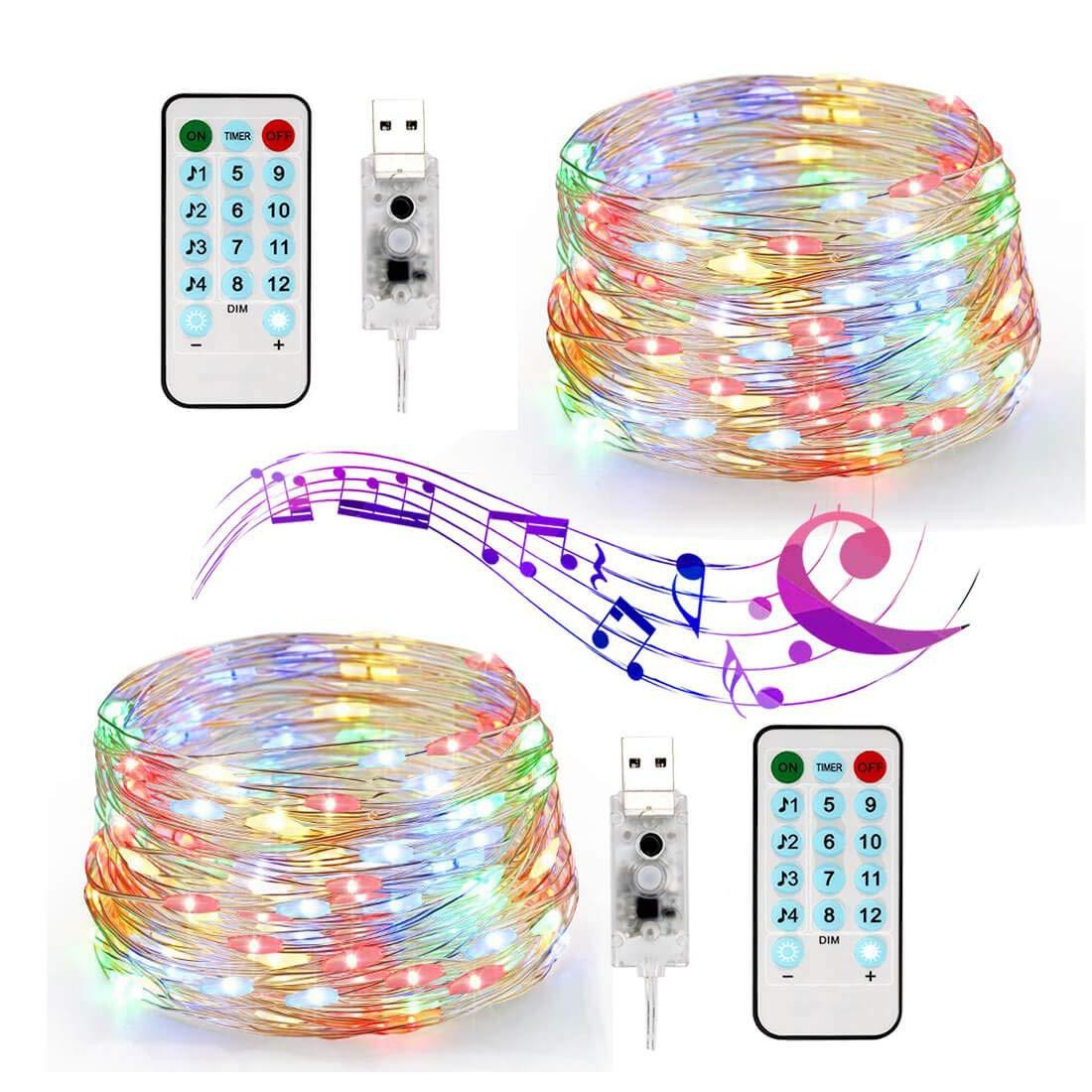 Instalatie Craciun, 5 Metri, 50 Led-Uri, Rgb, Sincronizare Muzica, Telecomanda 12 De Functii, Usb, Fir Cupru, Liniar, Interior/Exterior