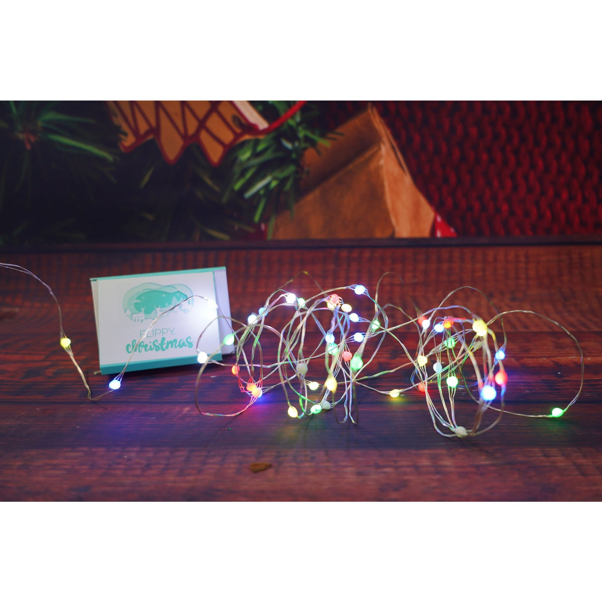 Instalatie Craciun, 5 metri, 50 LED-uri, telecomanda 32 de functii, multicolor RBG, fir cupru, USB, interior, Vivimall - vivimall.ro