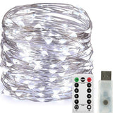 Instalatie Craciun, 5 metri, 50 LED-uri, USB, Telecomanda cu 8 functii, alb rece, Vivimall - vivimall.ro